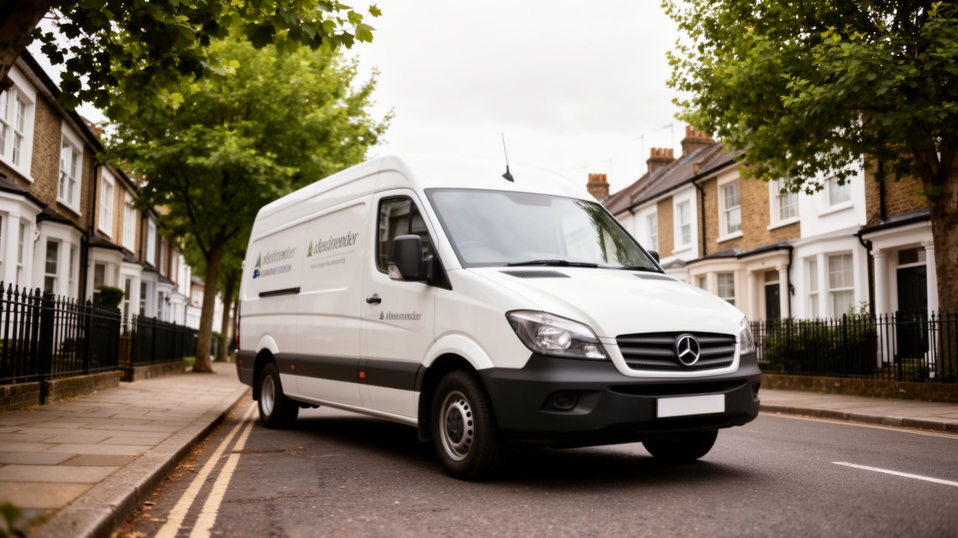 A professional tradesman's white work van parked on a typical residential street — representative of trades operating in Manningtree